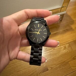 Michael Kors Black and Gold Watch